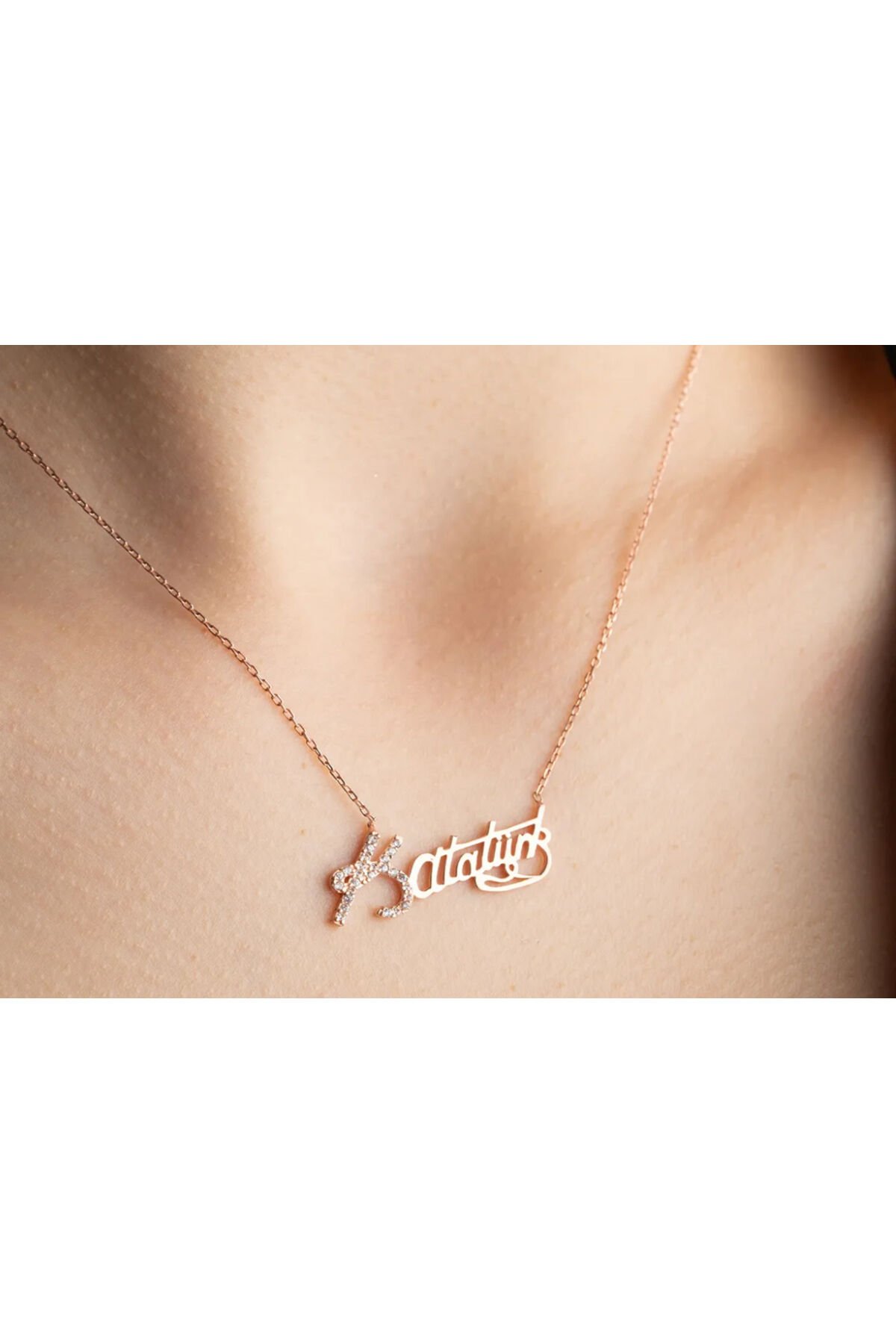 Atatürk imza Gold  Kolye