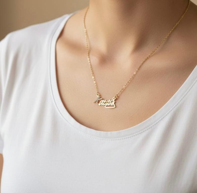 Atatürk imza Gold  Kolye