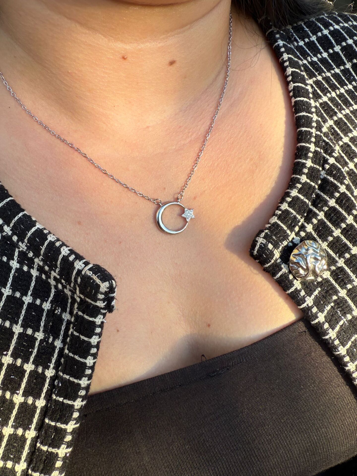 Ay Yıldız Silver  Çelik Kolye