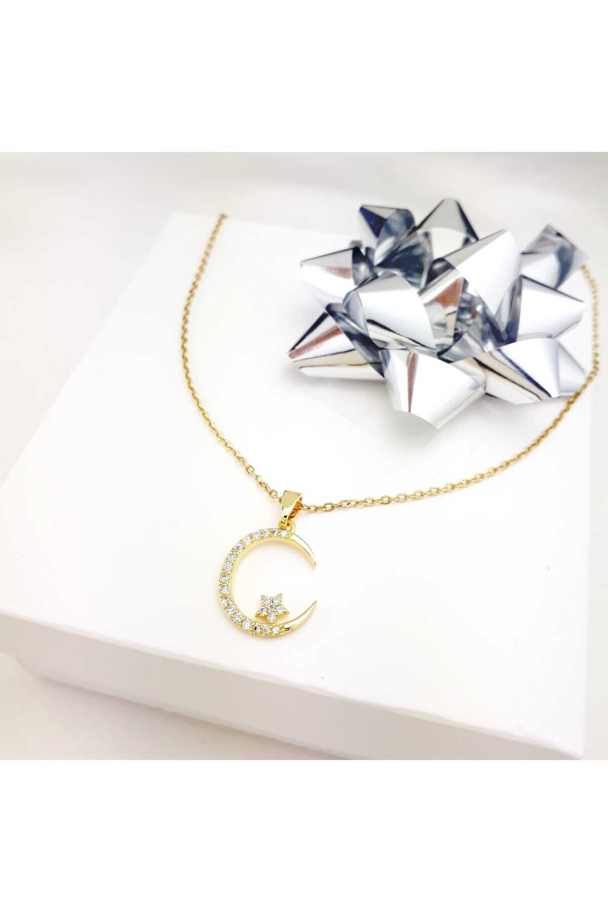 Ay yıldızlı çelik kolye