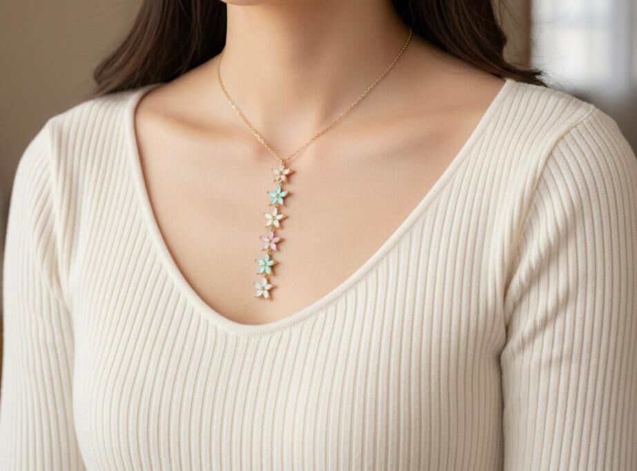 Renkli çicek Y Kolye