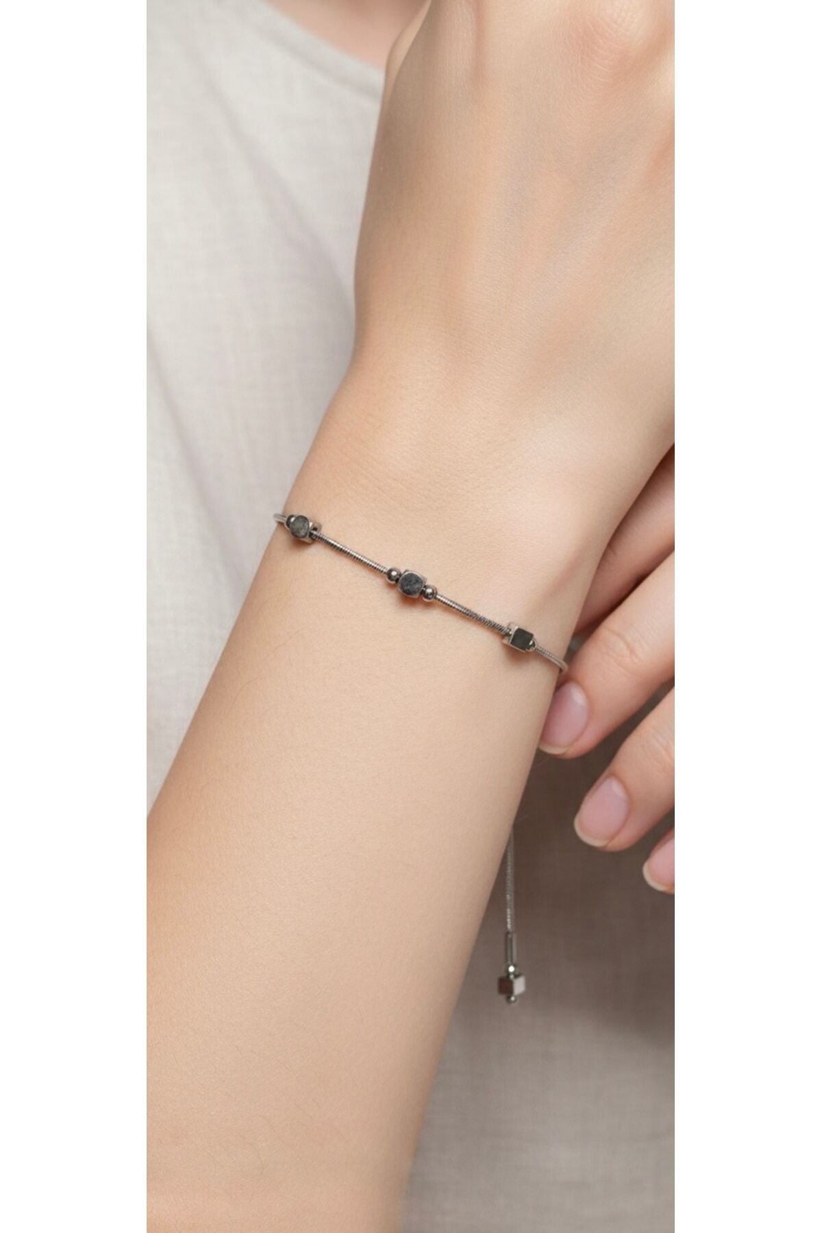 Silver Oval Toplu Çelik  Bileklik