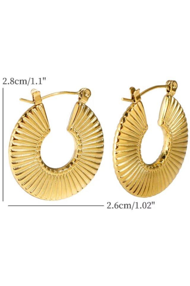 KADIN ÇELİK  HALKA KÜPE Gold - 2,5 Cm
