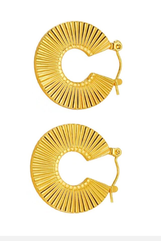 KADIN ÇELİK  HALKA KÜPE Gold - 2,5 Cm