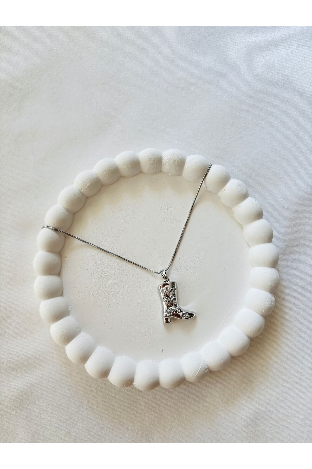 Çizme Figürlü silver  Kolye Gümüş