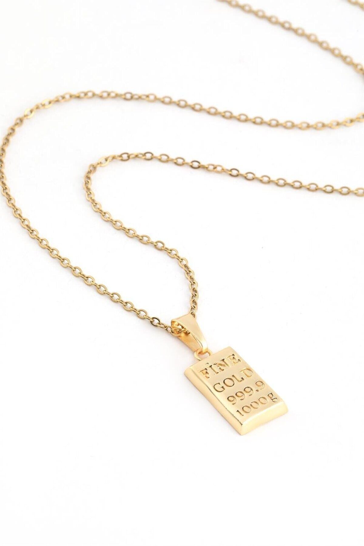 Gold Külçe Kolye